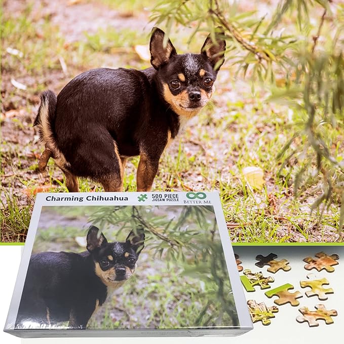 Better Me 500-Piece Prank Puzzle - Pooping Chihuahua Gag Gift for Adults & Teens, Funny Pooping Dog Jigsaw Puzzle for Prank Gift Lovers