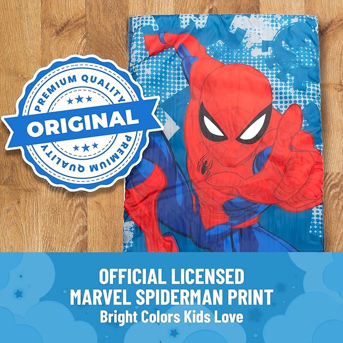 Jay Franco Marvel Spiderman Spidey Dots Slumber Sack - Cozy & Warm Kids Lightweight Slumber Bag/Sleeping Bag