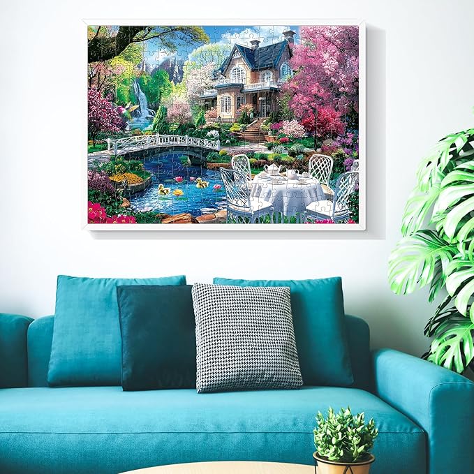 300 Piece Puzzles for Adults,Beautiful Nature Landscape Puzzle for Adults Kids Seniors,Recycled Cardboard Unique House Puzzle 300 Piece,Challenging Family Game Great Gift for Family Friends,20.5x15 in