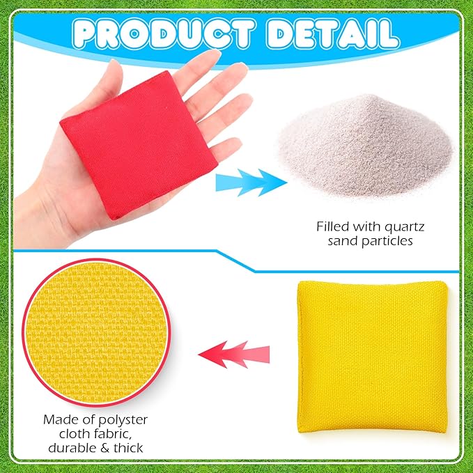 32 Pack Bean Bags Toss for Kids Cornhole Bean Bags Colorful Bean Bags for Tossing Canvas Toss Bags Hand Toy Toss Games Weights for Outdoor Yard Games, Assorted Colors (Fresh Colors,3.15 x 3.15 Inch)