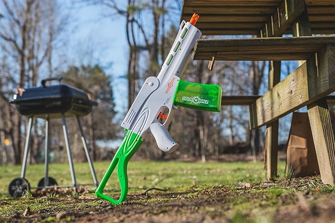 SplatRBall SRB800 Pyro Glow-in-The-Dark Water Gel Ball Blaster Kit - Full Auto, 210 FPS, 800-Round Magazine, 20,500 Total Rounds - Orange/White