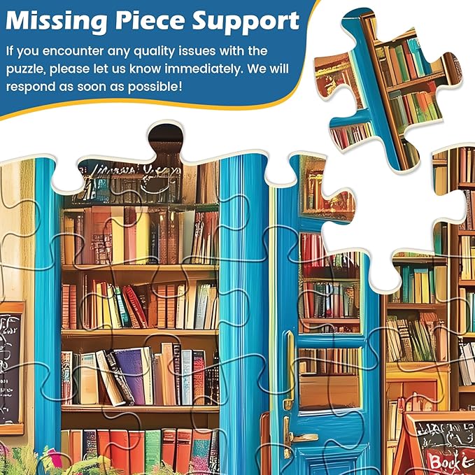 2 Pack 500 Pieces Puzzle for Adults,Bookstore Jigsaw Puzzles 500 Pieces Delicious Pie Dessert Puzzles for Adults 500 Piece Colorful Premium Cardboard Puzzle Family Activity Gift 20.5x15 in