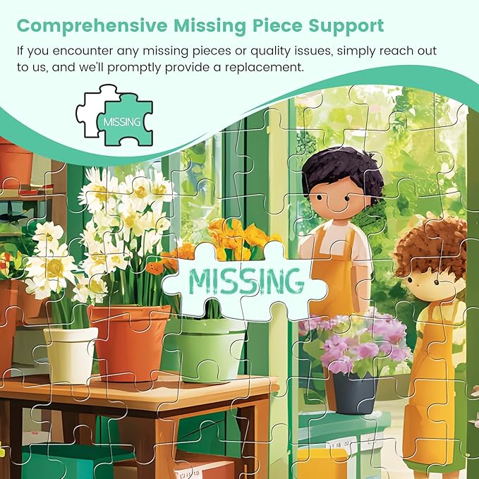 500 Piece Jigsaw Puzzles for Adults, Cozy Flower Shop with Children Puzzles for Adult, Fun and Challenging Puzzle for Party Time, Relaxing Gift for Adults, Seniors, 20.5 x 15 in