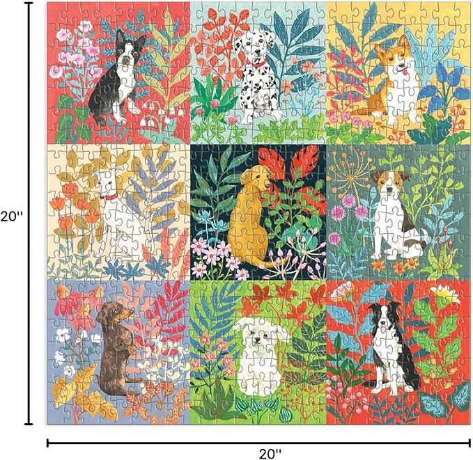 Good Puzzle Co, Dogs and Flowers 500 Piece Puzzle