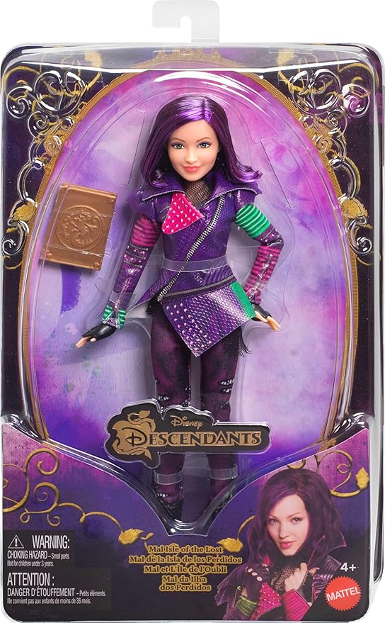 Mattel Descendants Mal Isle of the Lost Tenth Anniversary Fashion Doll with Removable Outfit, Accessory & Bendable Joints, Inspired by the Movies