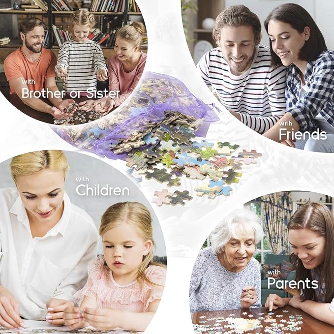 Anguis 1000 Piece Jigsaw Puzzle for Adults - Cafe Terrace at Night by Vincent Van Gogh - 27.56 x 19.69 Inch - Premium Linen, Cardboard, Portable, Educational