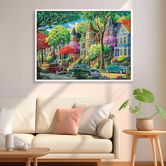 500 Piece Puzzle for Adults,Urban Street Jigsaw Puzzle for Adults Elderly, Birthday Party for Family, Funny Puzzle, Challenging Games 20.5×15 in
