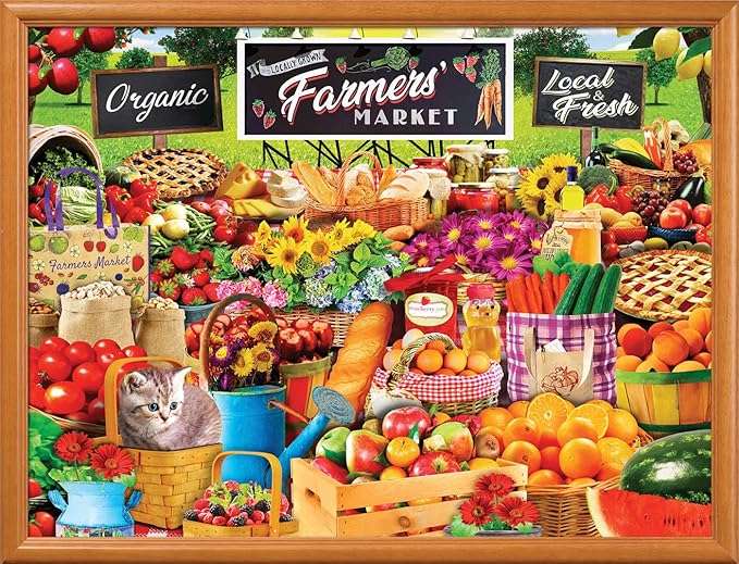 MasterPieces 300 Piece EZ Grip Jigsaw Puzzle - Farmers Market - 18"x24"