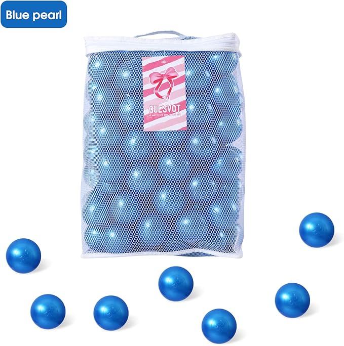 Ball Pit Balls for Kids, Plastic Refill 2.2 Inch Balls, 100 Pack, Bright Colors, Phthalate and BPA Free, Includes a Reusable Storage Bag with Zipper