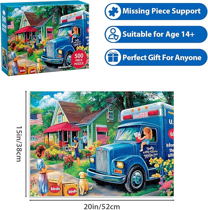 Jigsaw Puzzles 500 Pieces for Adults, 500 Pieces Puzzles for Adults Seniors, Challenging Puzzle Perfect for Game Night, Pieces Fit Together Perfectly Colorful Puzzle Gift for Friends 20.5 x 15 in