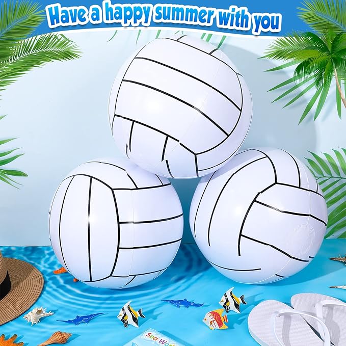 Chivao 12 Pack 16 Inch Volleyball Beach Ball Inflatable Beach Ball Giant Pool Toys Blow up Swimming Pool Water Toys for Summer Indoor Outdoor Water Games Themed Birthdays Party Favor