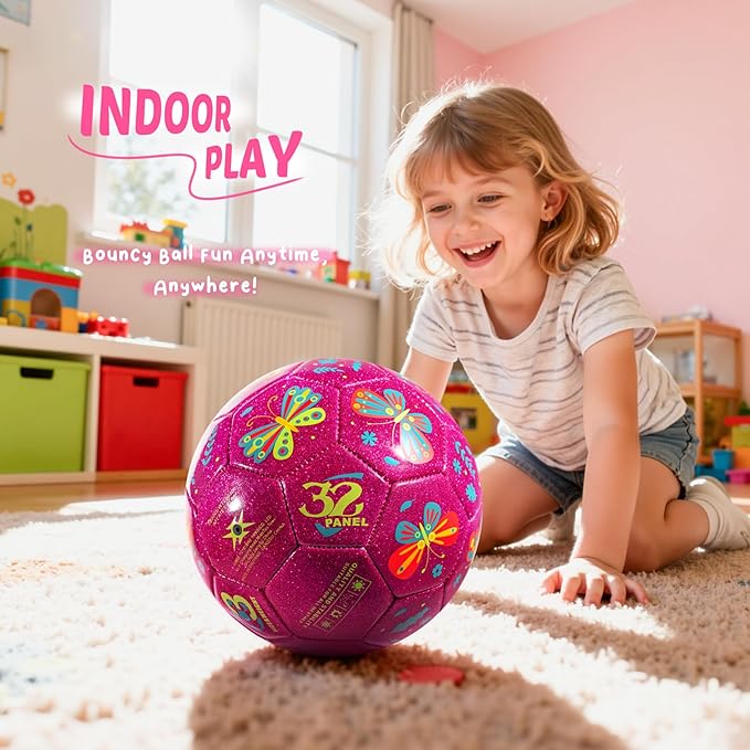U&C Planet Soccer Ball Size 2 Size 3 Size 4 for Toddler Kids with Pump Deflated, Cartoon Unicorn Dinosaur Soccer Ball Toy for Girls Boys 1-3 2-8 6-12