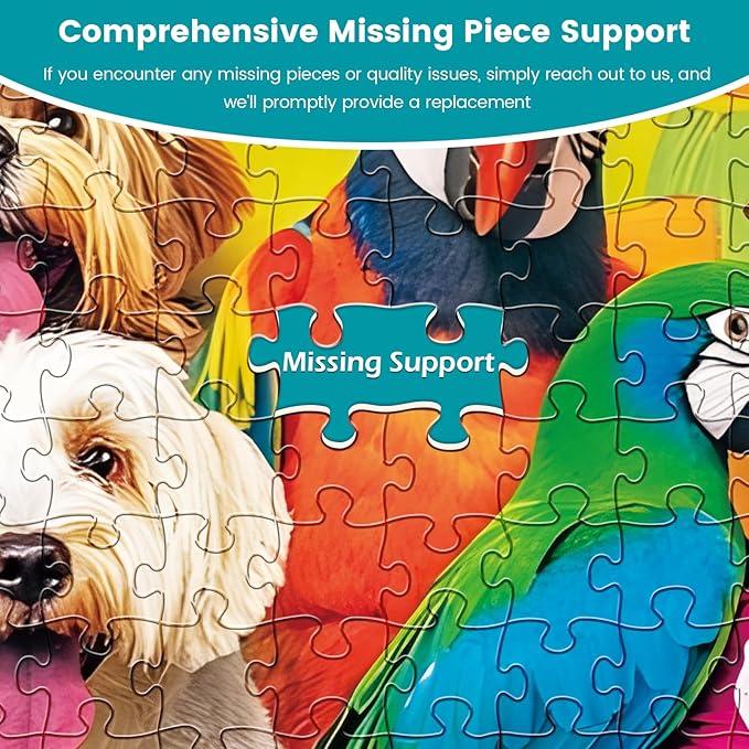 300 Piece Puzzles for Adults, Funny Dog, Cat, Bunny Cartoon Animal Puzzle, Colorful Pet Jigsaw Puzzles for Adults, Seniors, and Kids, Finished Size 20.5 x 15 in, Ideal Gift Choice
