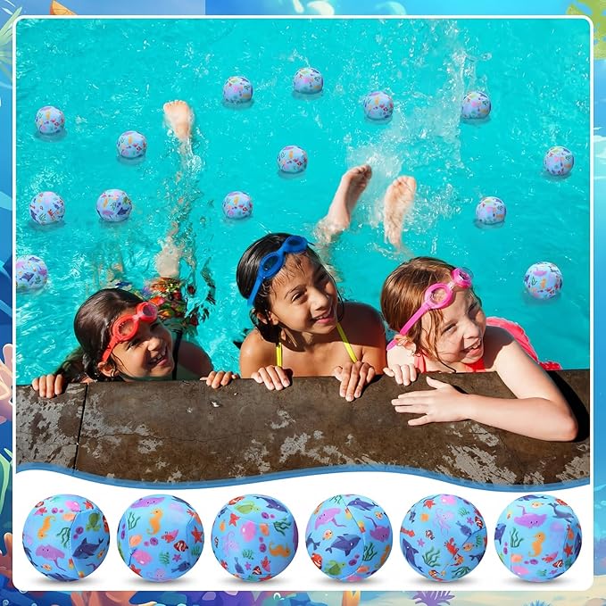 Reusable Water Float Balls Pool Beach Toys for Outdoor Summer Activities 2 Inch Splash Water Small Absorbent Balls Bulk for Adult Swimming Beach Soaking Game Party