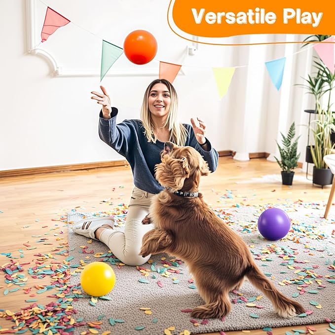 Amor Present 8PCS Inflatable Playground Balls, 8.5Inch Bouncing Sensory Balls with Hand Air Pump, for Kids Birthday Parties