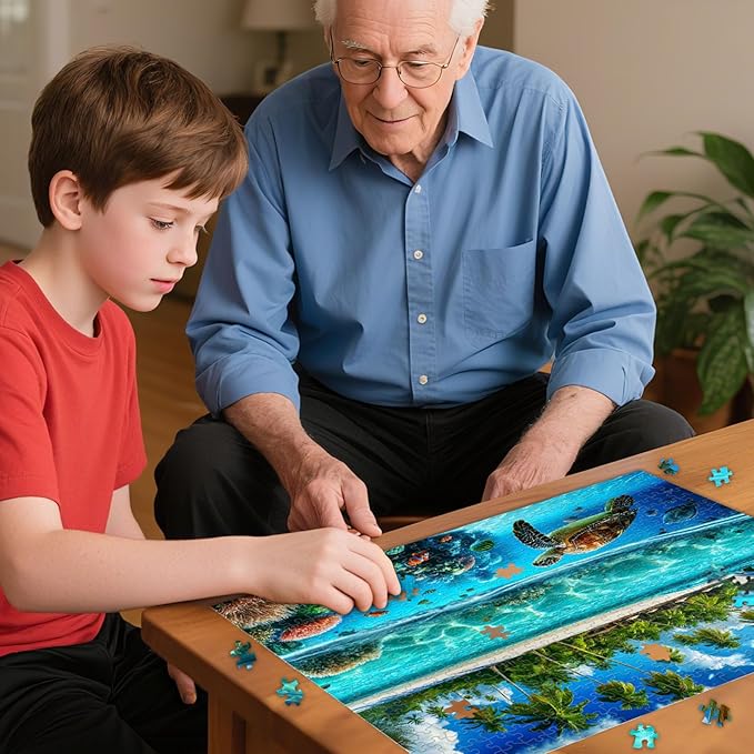 Sutinban Sea Turtle 500 Piece Puzzles for Adults, Coolest Hard Puzzle 500 Pieces, Wave Spirit Hawaii Ocean Jigsaw Puzzles Home Decor Happy Family Game for Adults, 20’’x14.2’’