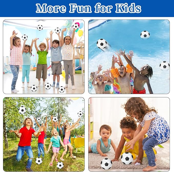 12 Pack Soccer Balls, Inflatable 4'' Mini Soccer Ball for Kids Toddlers Indoor Outdoor Sports Games Beach Garden Playground Balls Football for Boys Girls Gift and Party Favors