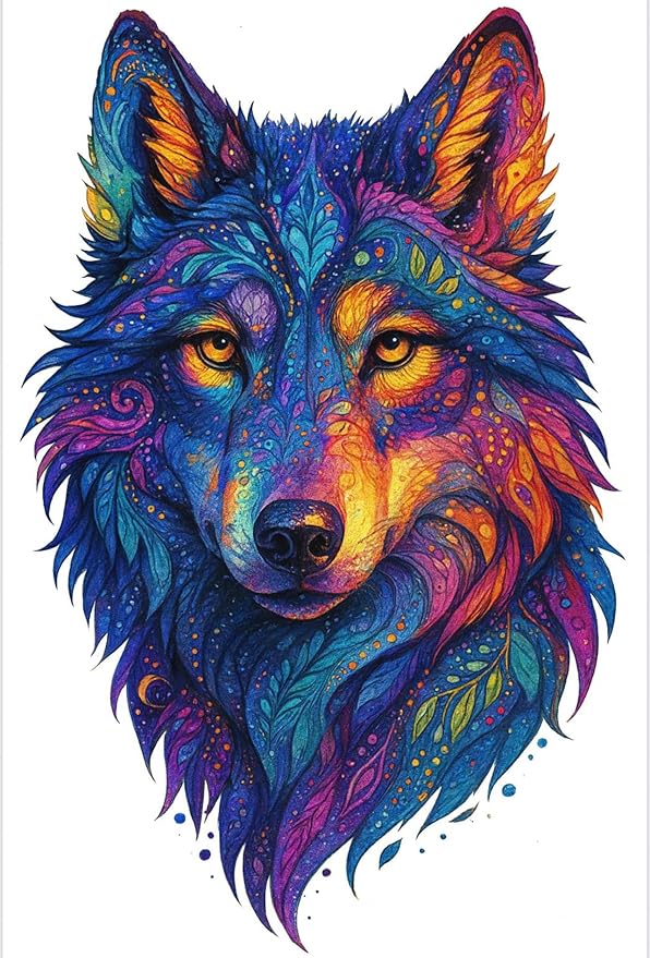 ESTROSO Wooden Puzzles for Adults - Wolf 500 Piece Wooden Jigsaw Puzzle - 13x20.8 Inches - Giftable Wooden Box and Carrying Bag - Challenging Woode Jigsaw Puzzles