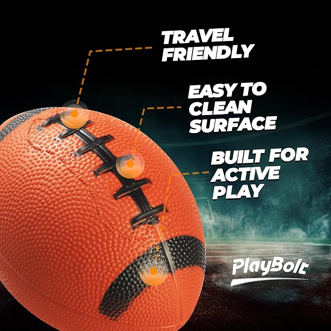 6-Inch Mini Footballs for Kids (Pack of 5) - Inflatable PVC Football Toys for Boys & Girls w/Hand Pump, Easy to Grip Small Sports Balls for Backyard, Recess, Party Favor, Indoor/Outdoor