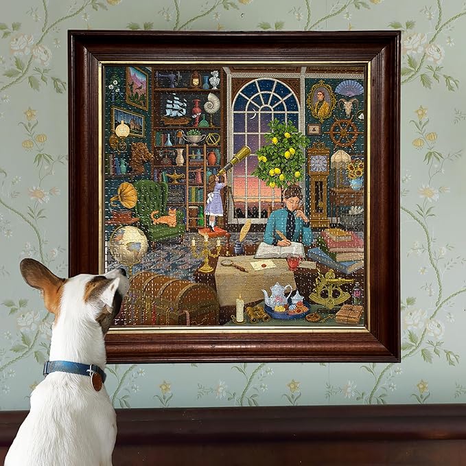 eeBoo 1000 Piece Puzzle - Alchemist's Library Jigsaw Puzzle for Adults, Square 23" x 23" Made with Recycled Board & Vegetable-Based Ink
