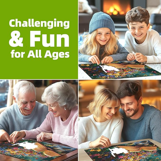 Spring Life Book 1000 Piece Puzzles for Adults, Funny Puzzle for Adults, Hard Challenge Art Jigsaw Puzzles, for Gifts Birthday Party Games Family, 27.5" X 19.7" Dust Free Puzzle