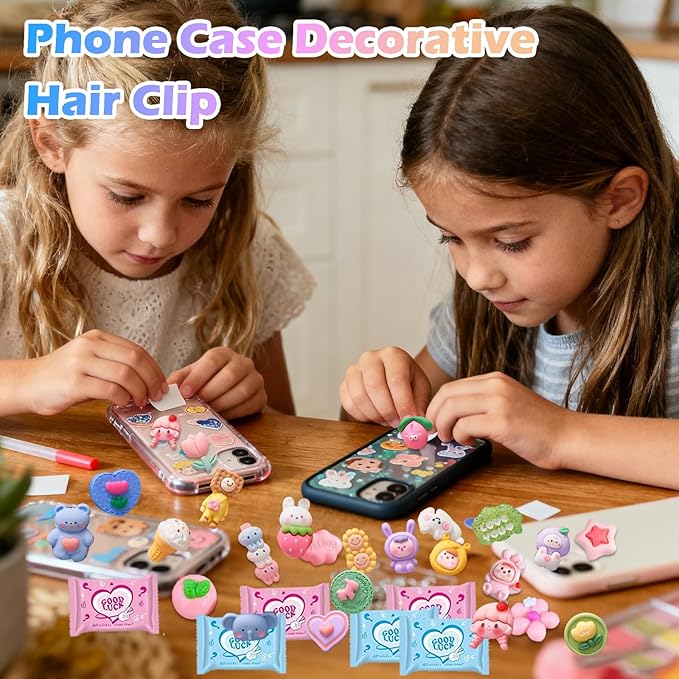50PCS Vibrant Cartoon Resin Blind Bags β Colorful Mini Charms for Crafts, DIY Phone Case Decoration, Cute Resin Figures & Creative Art Projects