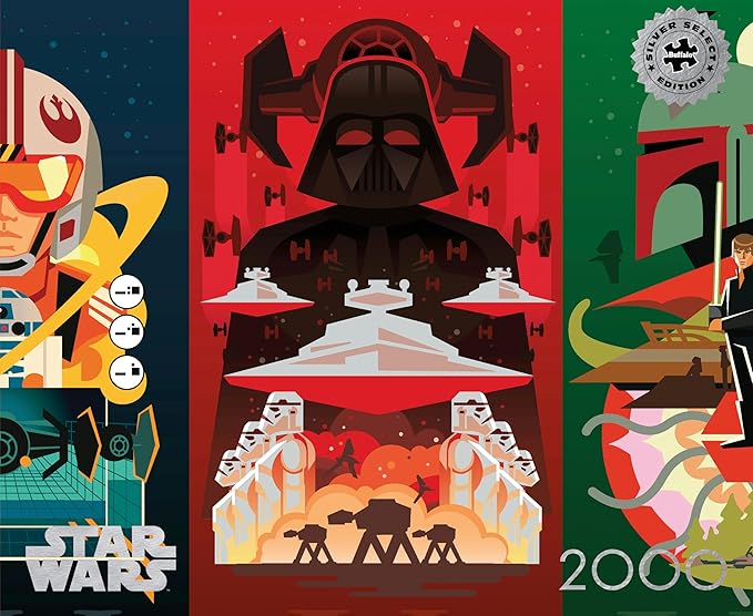 Buffalo Games –Star Wars™ - Original Trilogy - 2000 Piece Silver Select Jigsaw Puzzle - Colorful Puzzles for Adults