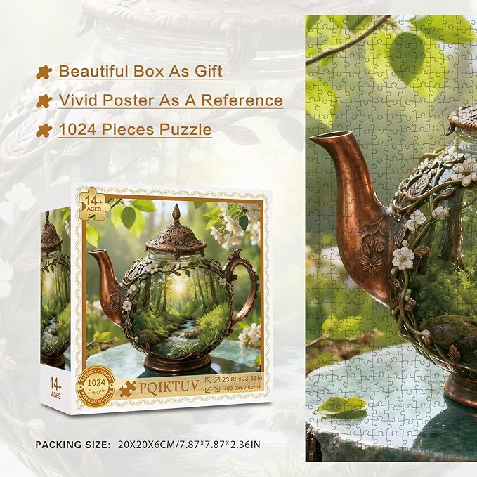 Puzzles for Adults 1024 Pieces Surreal Nature Landscape Print for Boho, Jigsaw Puzzles with HD Poster, Puzzles with Letter Markings, Gift for Family Friends