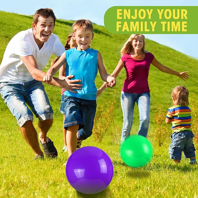 Vinsot 25 Pcs Fun Bouncy Balls 13 Inch Marbleized Bouncing Balls Rubber Inflatable Ball Large Sensory Ball with Pump for Beach Backyard Park Indoor Outdoor Party Favors