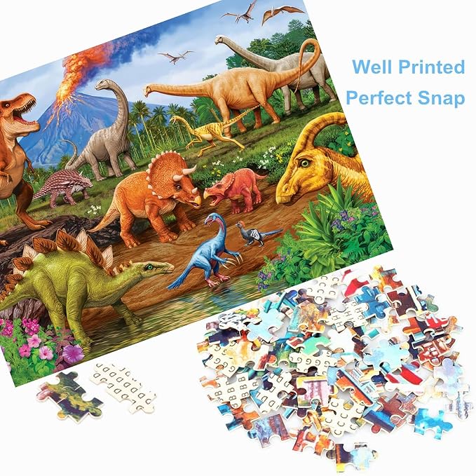 500 Piece Puzzles for Adults Jurassic 20.5 x 15 Inch 500 Piece Jigsaw Puzzles for Adults Dinosaurs Puzzles 500 Pieces for Adults Educational Challenge Puzzle