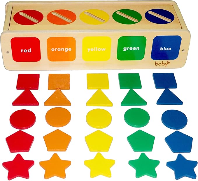 Dailyfunn Montessori Toys Color&Shape Sorting Learning Matching Box For Baby Toddlers 1-3 Year Old