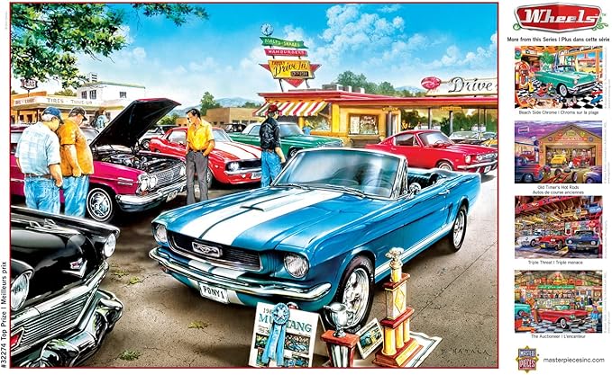 MasterPieces 750 Piece Jigsaw Puzzle, Top Prize, 18"x24", Bold Graphics, Educational Puzzle, Automotive Theme, for Adults & Kids Ages 14+