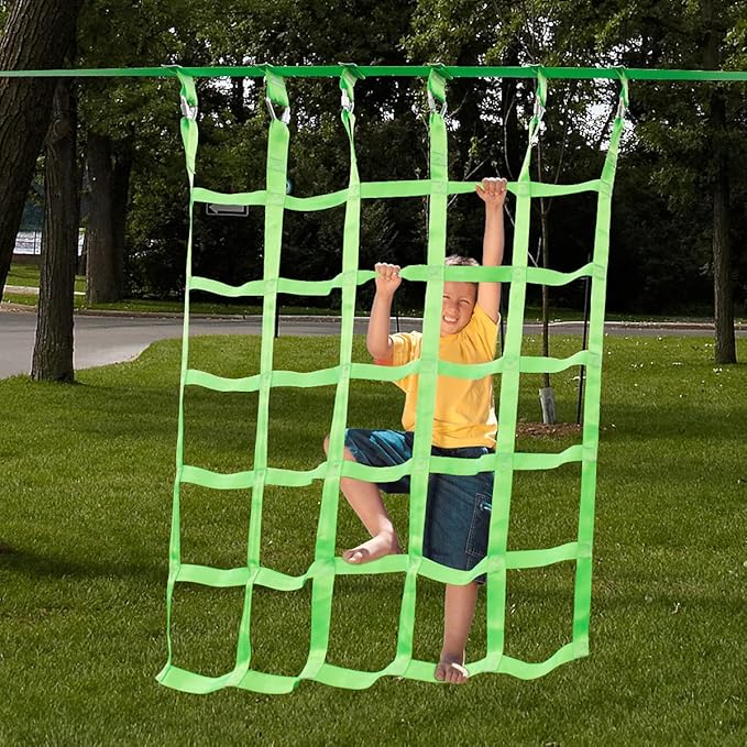 Climbing Net for Kids Outdoor,Climbing Cargo Net Kids Playground,Ninja Line Accessories For Ninja Warrior Obstacle Course For Kids,Climbing Rope Ladder for Ninja Slackline&Jungle Gyms Backyard