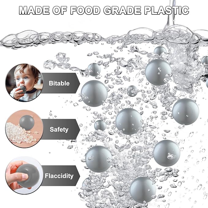 Clear Ball Pit Balls - Crush Proof Plastic Toy Balls for Boys and Girls