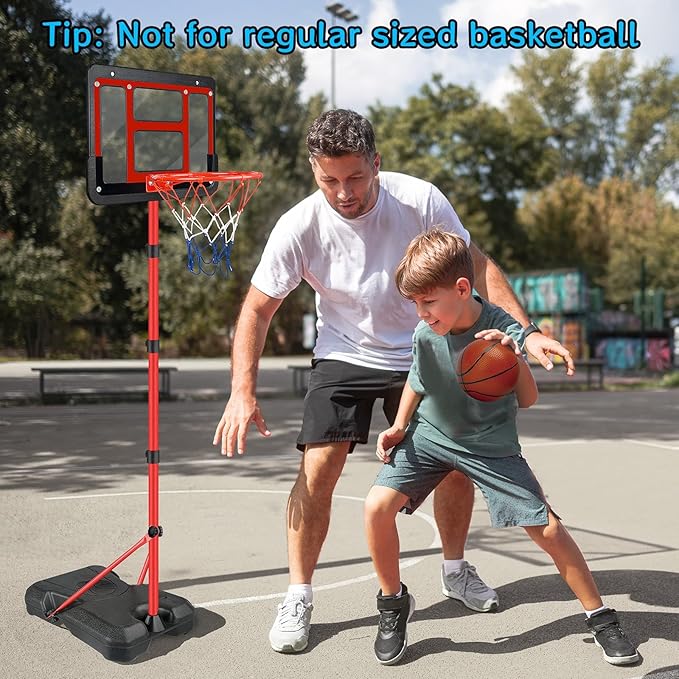 Boys Toy Gifts for 3 4 5 6 7 8 Years Old, Kids Basketball Hoop Adjustable Height 3.5FT-6.2FT, Mini Basketball Hoop for Kids, Basketball Goal Toys Outdoor Indoor Game Gifts for Boys
