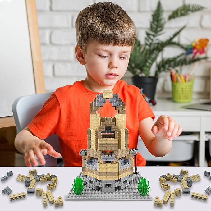 Masonry Profile Building Bricks Set, Building Blocks Includes Medium Building Brick Parts, Base Plate, Tall Streetlamp and Prickly Bushes Compatible with Major Brands Classic