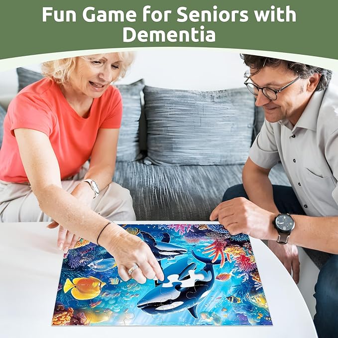 6 Pack 36 Large Piece Puzzles for Seniors, Dementia Alzheimer's Products Activities for Elderly Adults,Alzheimerās Puzzle Memory Cognitive Games Easy Jigsaw Puzzle Gifts with 6 Storage Bags