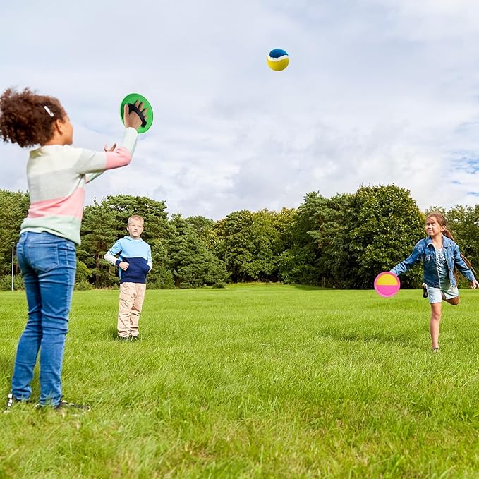 Toss and Catch Ball Set for Girls β 6 Paddles 3 Balls Pink Outdoor Game for Kids Ages 3-10, Birthday Gift, Christmas Toys, Holiday Present, Party Favor, Backyard Indoor Toy