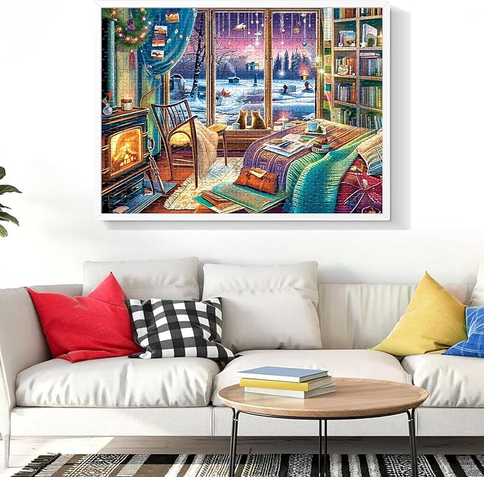 500 Pieces Puzzles for Adult Jigsaw Puzzle 500 Piece Puzzle Elderly Puzzles Snow Cat Puzzle Gift for Mom Dad Family Friend Family Activity Games Home Decor Wall Art 20.5x15IN