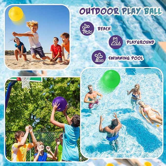 Macarrie 20 Pcs Playground Balls 6 Inches Dodgeball Kick Balls for Kids Adults Colorful Inflatable Balls Handballs Soccer Basketball Handball Games Camps Schools Outdoors