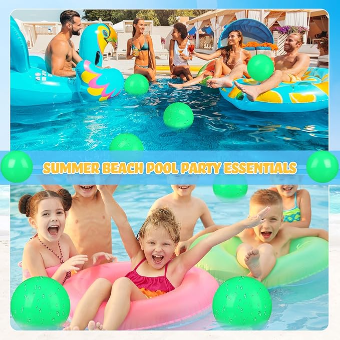 Raiten 12 Pcs Beach Ball Inflatable Beach Balls Large Inflatable Ball Floating Ball for Swimming Pool Party Favors Outdoor Activities Summer Birthday Party Supplies (Green,12 Inch)