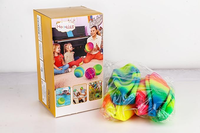 Hooqict 6 Pack 8.5 Inch Playground Balls with Hand Pump and 6 Portable Ball Net Bags Inflatable Sports Balls for Kids Toddlers Kickballs Dodgeball Handballs Recess Balls Indoor Outdoor Games