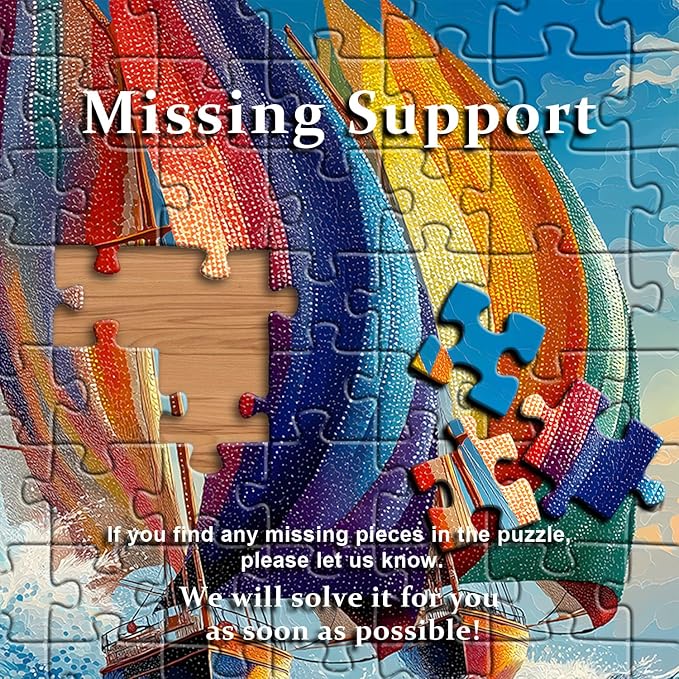 Impossible Puzzles for Adults 1000 Pieces,Ocean Colorful Sailboat Puzzle Diamond Art, Sea Sailing Challenge Jigsaw Puzzle