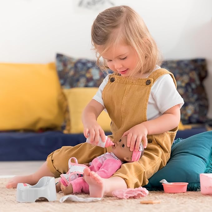 Baby Doll Accessories Care Set for 12-Inch Dolls - 11-Piece Baby Doll Accessories Set with Diaper Bag, Bottle, Bib, Potty, Pacifier - Pretend Play Feeding and Care