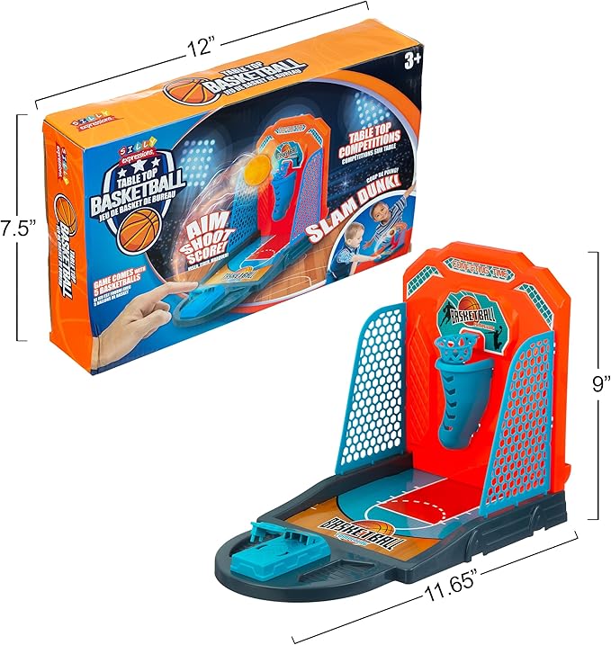 EXPRESSIONS Tabletop Basketball Game - Mini Basketball Game for Travel & Desktop Toys Collection | Desk Games for Work, Table Top Office Basketball Hoop