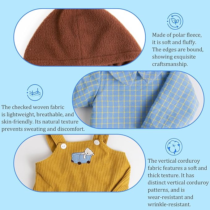 EKOKIZ Reborn Baby Dolls Clothes Baby Boy Clothes Perfectly Cute Newborn Dolls Outfits 17-20 Inches Doll Accessories fit Reborn Doll Newborn Boy