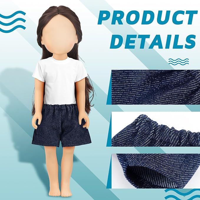 Bencailor 6 Pcs Short Doll Pants Clothes Shorts Smart Clothes Accessories for Christmas 8-12 Inch Dolls, 6 Colors (Style 2)