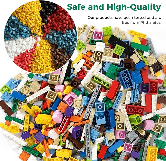 1500 Pieces Building Bricks, Classic Bulk Small Blocks, Classic Bricks Set Basic Building Blocks Compatible with All Major Brands