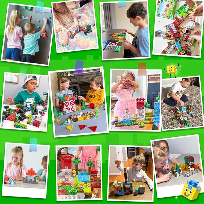 150 PCS Magnetic Blocks - Mine Magnet World Building Toys for Kids Ages 5-7 6-8 8-12, STEM Magnetic Building Blocks Kids Sensory Toys Games, Present for 3+ Year Old Boys and Girls