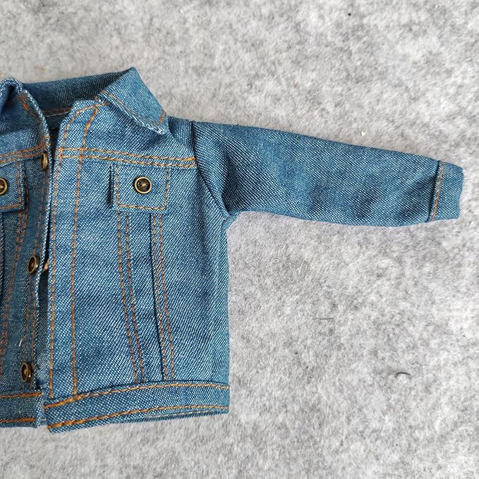 SSbeauty M 1:6 Scale Jeans Coat Jacket for 12" TBLeague Phicen Male Female Toy Action Figure Doll Clothes (Dark Blue)